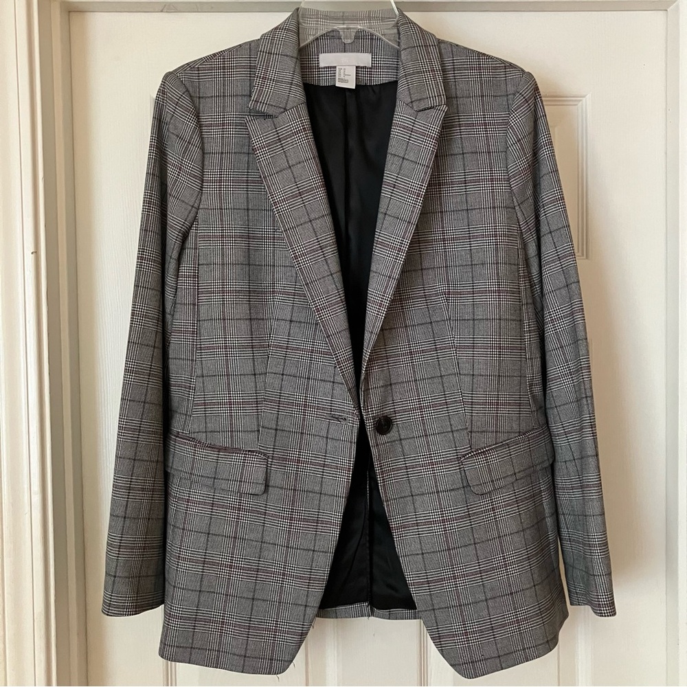 H&M Plaid Blazer 12 - Picture 2 of 6